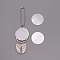 Alloy Pendant Decoration Cabochon Settings, Flat Round with Wind, Platinum, 170mm