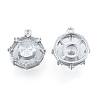 Brass Micro Pave Clear Cubic Zirconia Charms KK-N216-555P-1