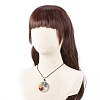 Natural Mixed Gemstone Chips Braided Tree of Life Pendant Necklaces NJEW-JN03886-02-3