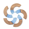Opaque Resin & Walnut Wood Pendants RESI-S389-007A-C01-1