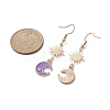 Alloy Enamel Moon & Brass Star Dangle Earrings EJEW-JE05403-3