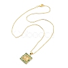 Natural Yellow Agate & Green Aventurine Rectangle Pendant Necklace NJEW-B089-01G-01-2