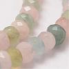 Faceted Rondelle Natural Morganite Bead Strands G-O137-05A-2
