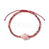 4Pcs 4 Colors Porcelain Braided Bead Anklets AJEW-AN00586-3