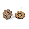 Walnut Wood Stud Earring Findings MAK-N032-038-3