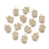 Brass Micro Pave Clear Cubic Zirconia Charms KK-R134-010-NF-1