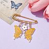 Butterfly & Flower Charm Alloy Enamel Brooches for Women JEWB-BR00144-05-2