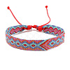 Cotton Braided Rhombus Cord Bracelet PW-WG48792-01-1