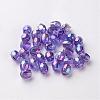 AB Color Plated Eco-Friendly Transparent Acrylic Barrel Beads TACR-L002-4mm-M-2
