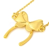 Brass Bowknot Pendant Necklaces NJEW-F326-06G-1