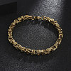 201 Stainless Steel Byzantine Chain Bracelets BJEW-R313-01G-2