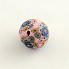 Handmade Flower Pattern Polymer Clay Beads X-CLAY-Q175-10-2