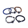 Natural Gemstone Stretch Beaded Bracelets BJEW-JB05174-1