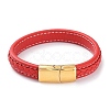 Mixed Color Braided Leather Cord Bracelet BJEW-M302-01G-2