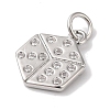 Rack Plating Brass Micro Pave Clear Cubic Zirconia Pendants KK-B092-32P-2