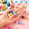 48Pcs 16 Colors Baking Paint Acrylic Beads MACR-TA0001-44-14