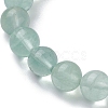 Natural Green Fluorite Round Beaded Stretch Bracelets BJEW-JB10089-03-4