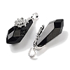 Natural Obsidian Faceted Teardrop Pendants G-Q163-04P-07-2