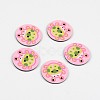 2-Hole Flat Round with Ladybird Pattern Acrylic Buttons BUTT-F055-06B-1