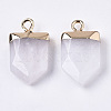 Natural White Jade Pointed Pendants X-G-N326-34M-2