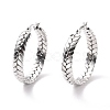 Tarnish Resistant 201 Stainless Steel Leaf Wrap Hoop Earrings with 304 Stainless Steel Pin for Women EJEW-F280-26B-P-1