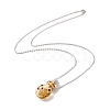 Glass Perfume Vial with Crown Pendant Necklace NJEW-H218-01H-2