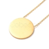 304 Stainless Steel Flat Round Pandant Necklace for Women NJEW-O126-01G-02-2