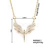 Sweet Wing Angel Brass Crystal Rhinestone Pendant Necklaces for Women RU5786-1