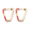 Brass Enamel Huggie Hoop Earrings EJEW-F264-22-G-2