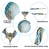 ANATTASOUL 5Pcs 5 Style Resin Imitation Cat Eye Flat Round Pendant Necklaces Set NJEW-AN0001-12-3