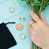 Unicraftale 5Pcs Brass Wave Open Cuff Ring for Women RJEW-UN0002-33LG-4