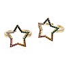 Brass Micro Pave Cubic Zirconia Cuff Rings RJEW-S044-103-NF-2