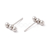 Tarnish Resistant 201 Stainless Steel Beaded Horizontal Bar Stud Earrings with 316 Stainless Steel Pin for Women STAS-K238-01P-3