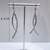 Exaggerated Clear Cubic Zirconia Tassel Dangle Earrings RO8227-6-2