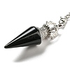 Natural Obsidian Pointed Dowsing Pendulums AJEW-P113-01P-02-3