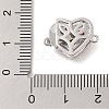 Brass Micro Pave Clear Cubic Zirconia Glass Box Clasps KK-S388-13P-3