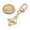 Brass Braided Macrame Pouch Empty Stone Holder for Keychain KEYC-TA00021-02-2