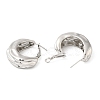 Brass Textured Thick Hoop Earrings for Women EJEW-K248-07P-2