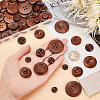 Olycraft 100Pcs 6 Style Natural Flat Round 4-hole Basic Sewing Button FIND-OC0002-11-3