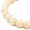 Natural Wood  & Synthetic Lava Rock(Dyed) Round Beaded Stretch Bracelet BJEW-JB07815-7