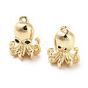 Brass Micro Pave Black Cubic Zirconia Charms KK-C054-24G-2