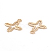 201 Stainless Steel Tiny Cross Charms STAS-C017-14G-2