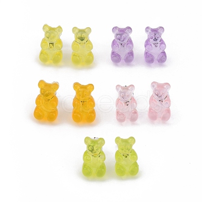 Bear Resin Stud Earrings EJEW-JE04235-M-1