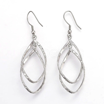 Tarnish Resistant 304 Stainless Steel Dangle Earrings EJEW-L215-47P-1