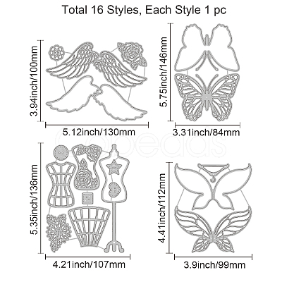 Carbon Steel Cutting Dies Stencils DIY-WH0309-1163-1