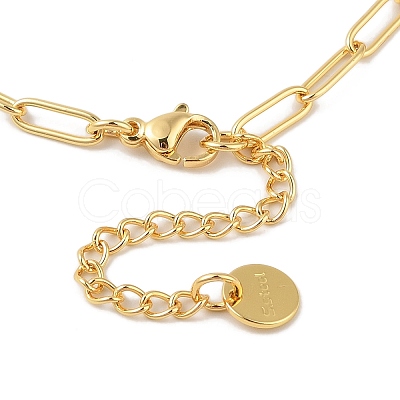 Rack Plating Brass Paperclip Chain Necklaces NJEW-Q348-01G-1