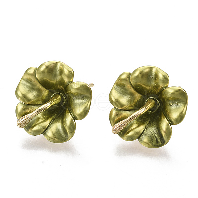 Spray Painted Alloy Stud Earring Findings PALLOY-N152-06G-1