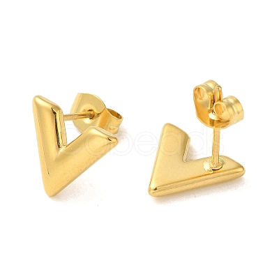 PVD Vacuum Plating 304 Stainless Steel Stud Earring EJEW-C099-03G-1