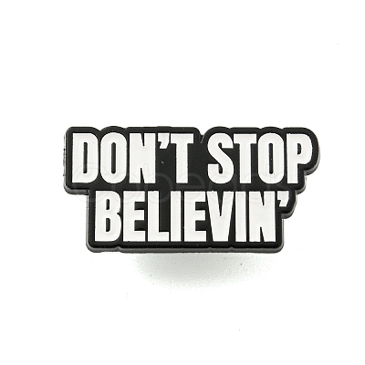 Don't Stop Believin Alloy Badges JEWB-M041-02F-1