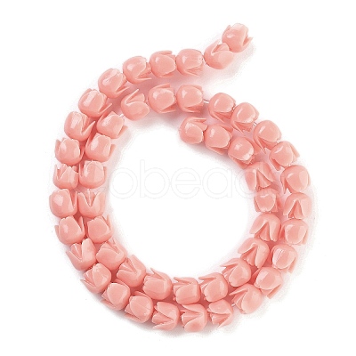 Synthetic Coral Flower Rose Beads Strands CORA-U001-01A-02-1